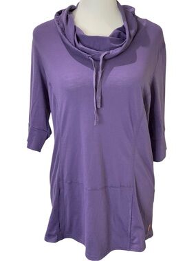 Lucy Purple Cowl Neck Tunic Athleisure Top Medium